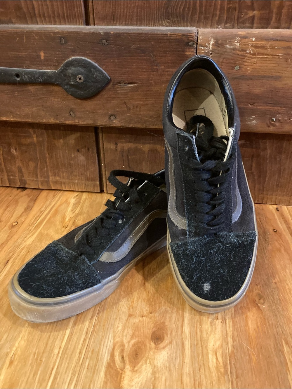 Vans Black and Gray Low-Top Suede & Canvas Sneakers